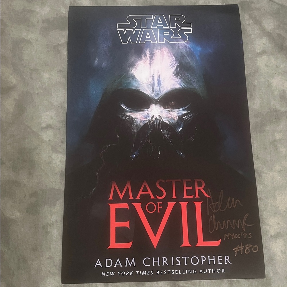 Star Wars Master of Evil SIGNED Poster 10 / 2025 Adam Christopher